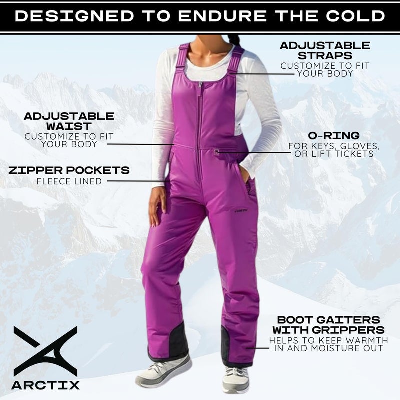 Arctix Women's Essential Insulated Bib Overalls, Amethyst, Small Short - Image 3